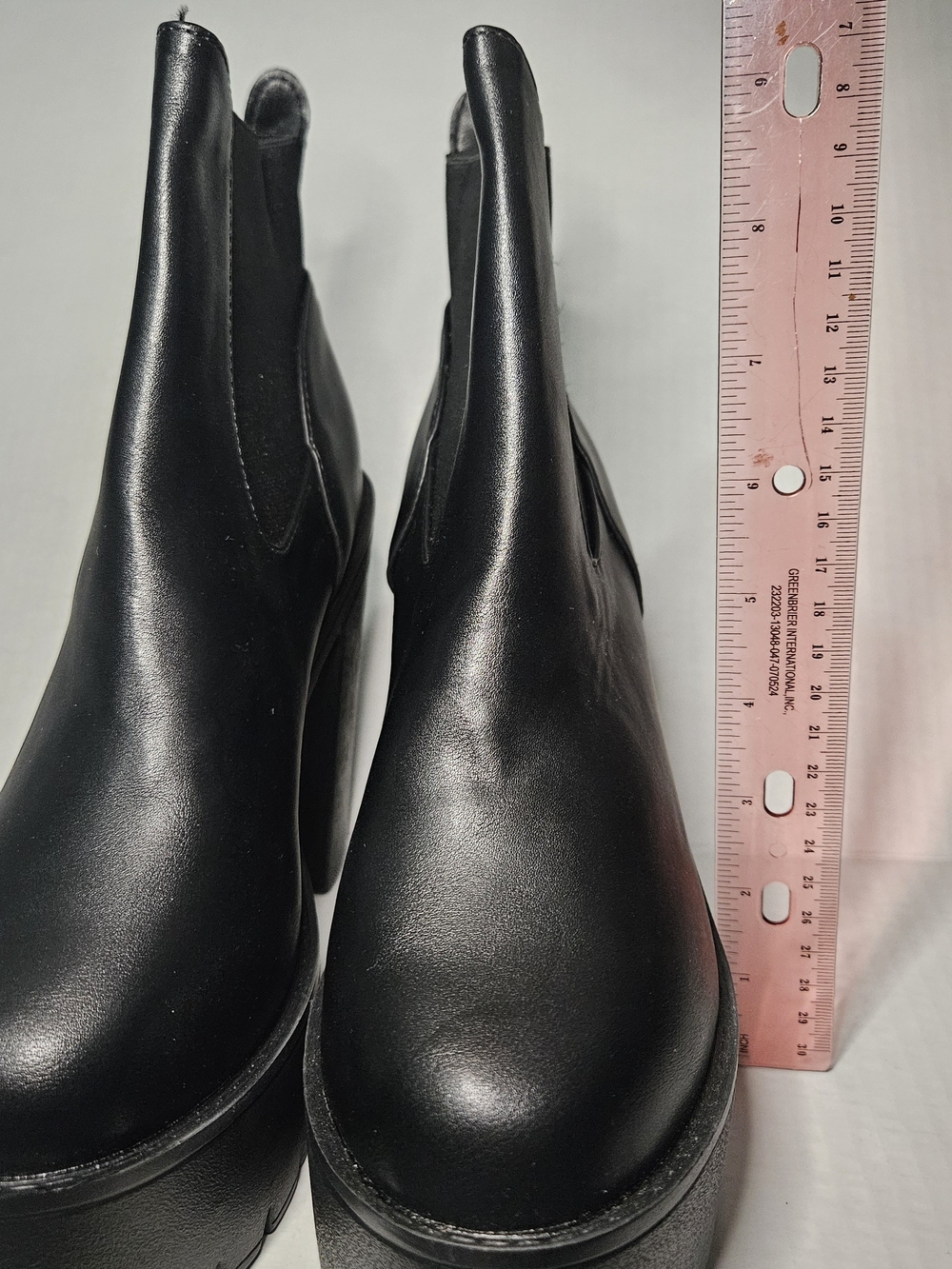Women's Black Platform Chelsea Ankle Boots - Picture 3 of 7